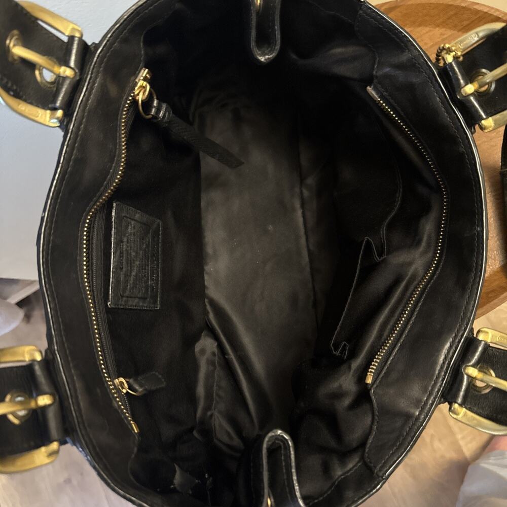 COACH Leather Satchel Bag Black Top Zip Brass Buckles A0869-11844 MRSP $275 - Picture 7 of 8